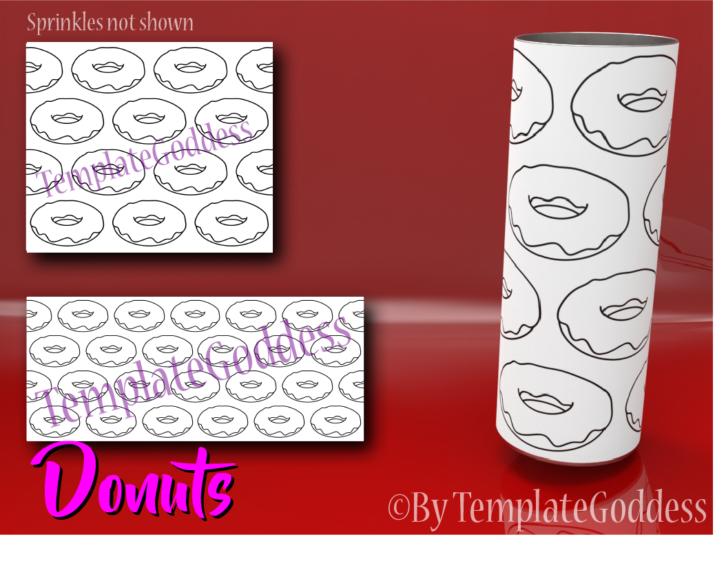 Donuts- Multi color tumbler template for Vinyl cutting machines. File includes most tumbler brands and sizes