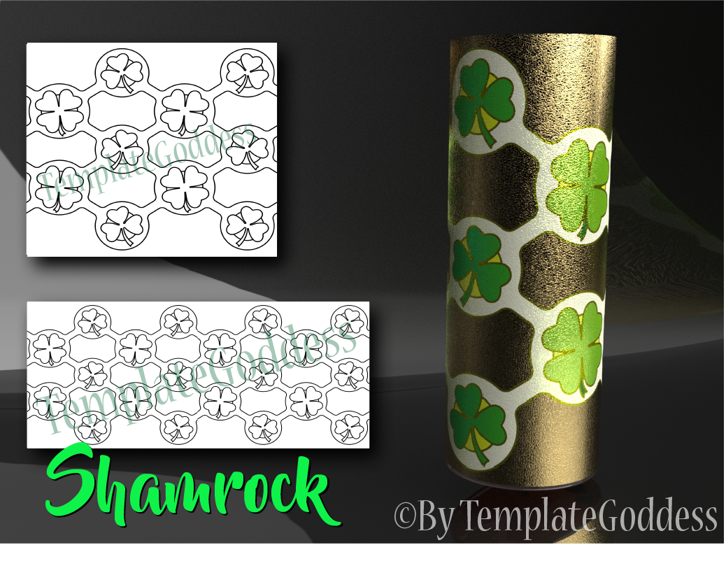 Green Four Leaf Clover tumbler, St.Patrick's Day tumbler