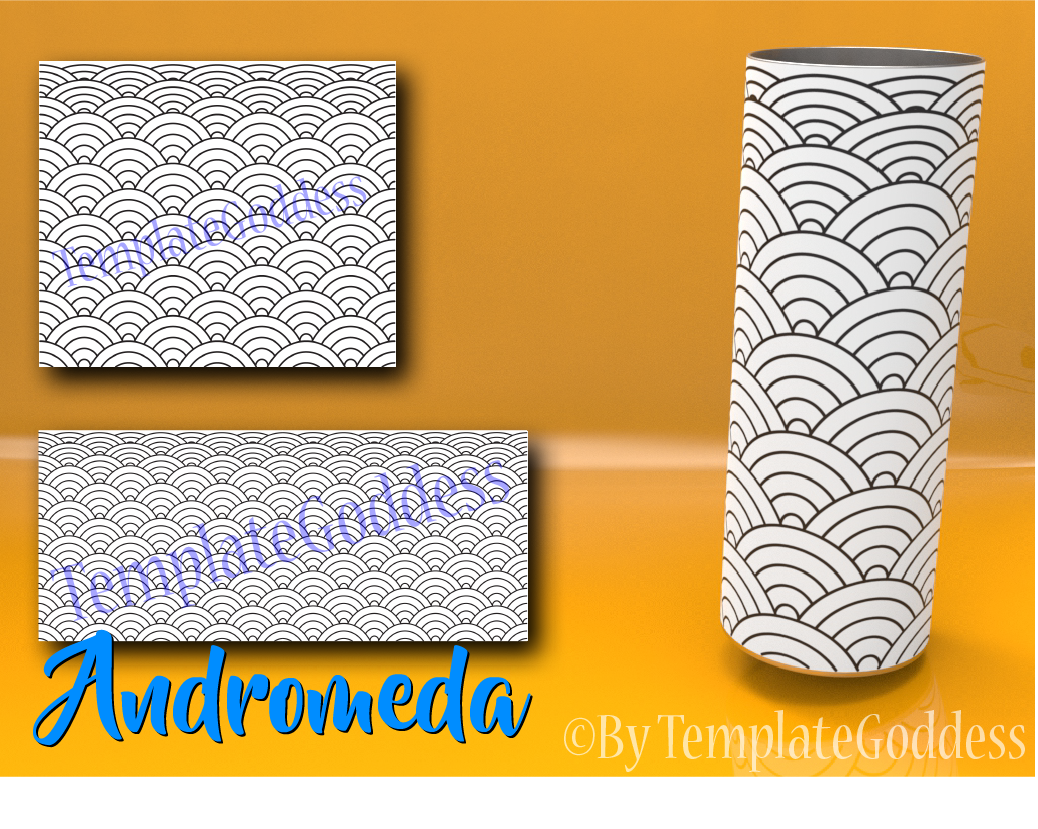 Andromeda - Multi color tumbler template for Vinyl cutting machines. File includes most tumbler brands and sizes
