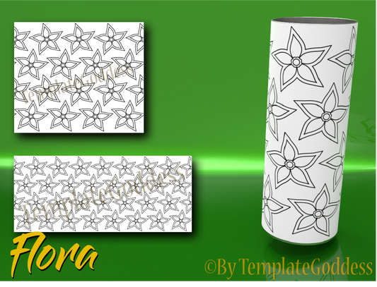 Flora - Multi color tumbler template for Vinyl cutting machines. File includes most tumbler brands and sizes
