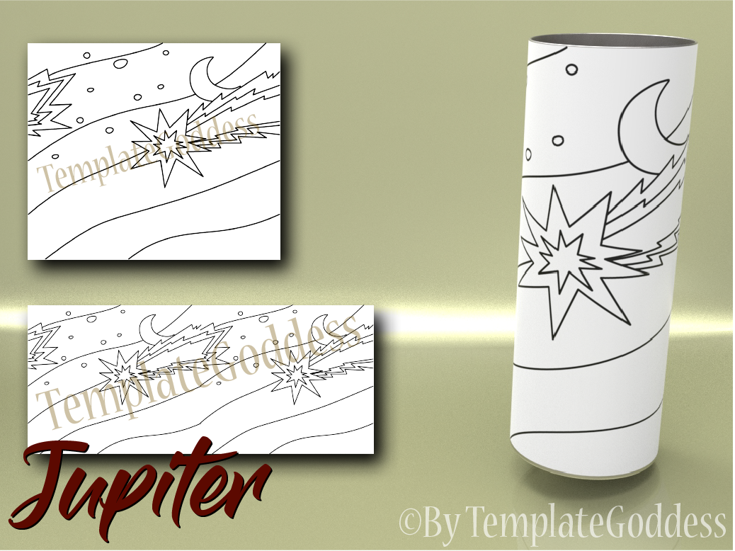 Jupiter - Multi color tumbler template for Vinyl cutting machines. File includes most tumbler brands and sizes