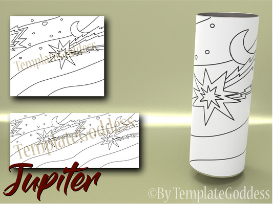 Jupiter - Multi color tumbler template for Vinyl cutting machines. File includes most tumbler brands and sizes