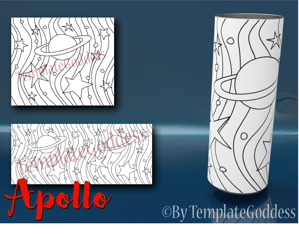 Apollo - Multi color tumbler template for Vinyl cutting machines. File includes most tumbler brands and sizes