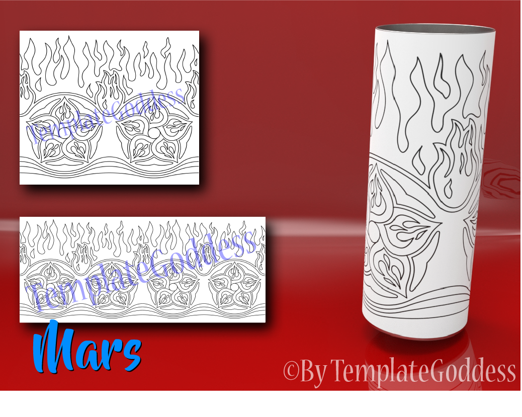 Mars - Multi color tumbler template for Vinyl cutting machines. File includes most tumbler brands and sizes