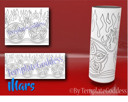 Mars - Multi color tumbler template for Vinyl cutting machines. File includes most tumbler brands and sizes