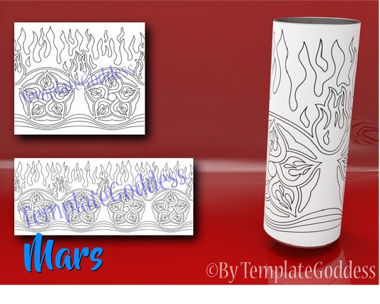 Mars - Multi color tumbler template for Vinyl cutting machines. File includes most tumbler brands and sizes