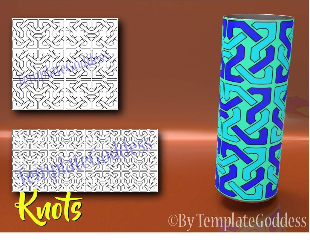 Knoty - Multi color tumbler template for Vinyl cutting machines. File includes most tumbler brands and sizes